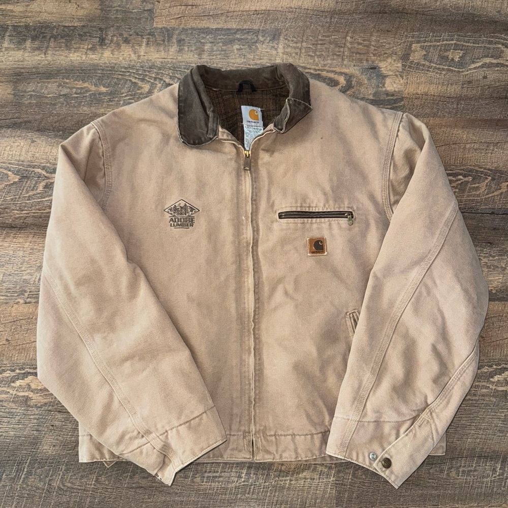 Vintage Y2K J97 SDL Carhartt brown Detroit work wear jacket XL